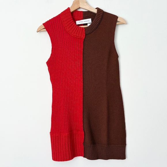 Marina moscone wool-silk blend patchwork sleeveless sweater - Picture 2 of 7